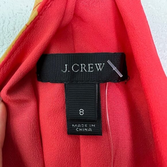 J Crew Coral Floral Twist Back Sleeveless Silk Dress Womens 8 - Picture 6 of 8